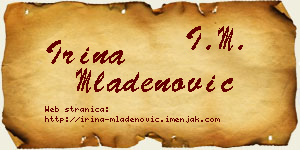 Irina Mladenović vizit kartica